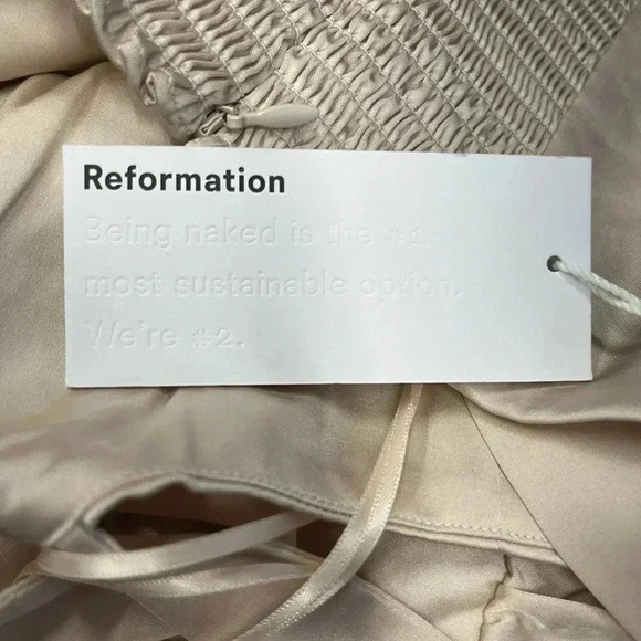 NWT Reformation Hollyhock Satin Dress Champagne - Picture 6 of 7